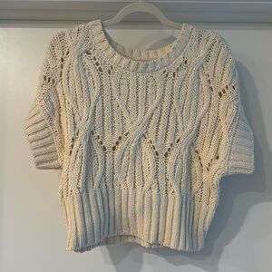 Cream short sleeve sweater